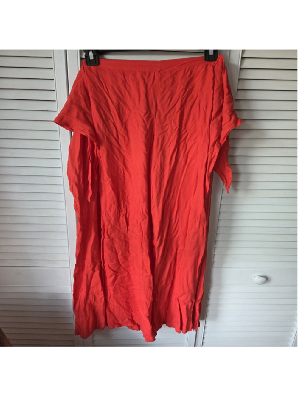 Women's On The Road Orange Tie Front Wide Open Leg Pants S